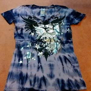Blue tie dye t shirt as small